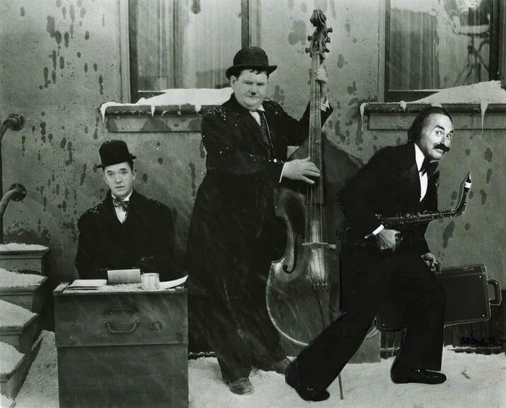 Antique dot printed photograph of musicians