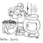 Winter Sports Sketch by Dick Saunders