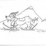 a dog and mountain sketch by Dick