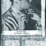 Dick Saunders news article with a flute playing