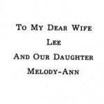 To My dear Wife Lee And Our Daughter Melody